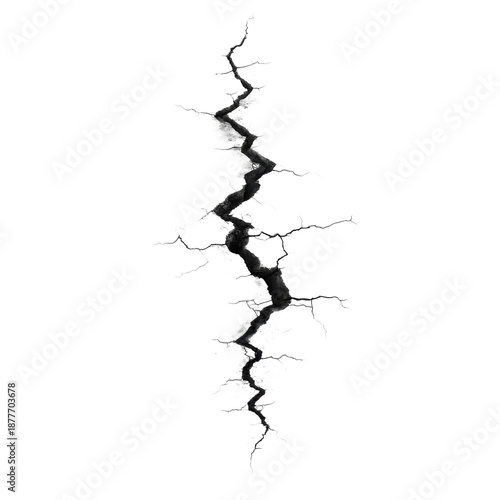 Cracked surface texture pattern on transparent background