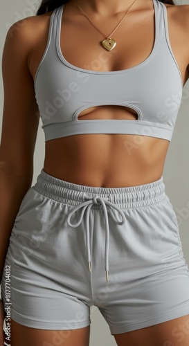 Minimalist Fitness Photography Toned Waistline and Abs of a Fit Woman