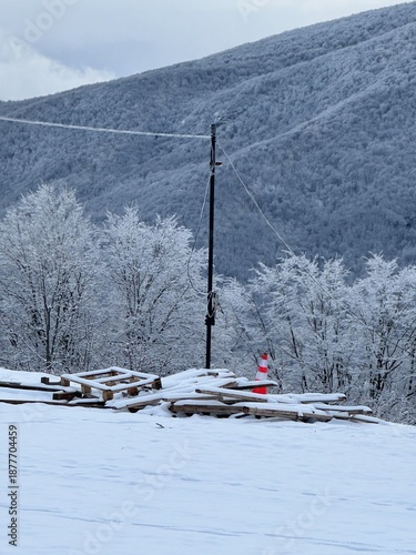 ski lift in the mountains