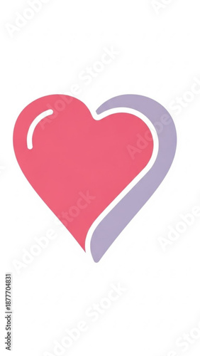 Heart symbol in pink and purple colors for valentine's day  