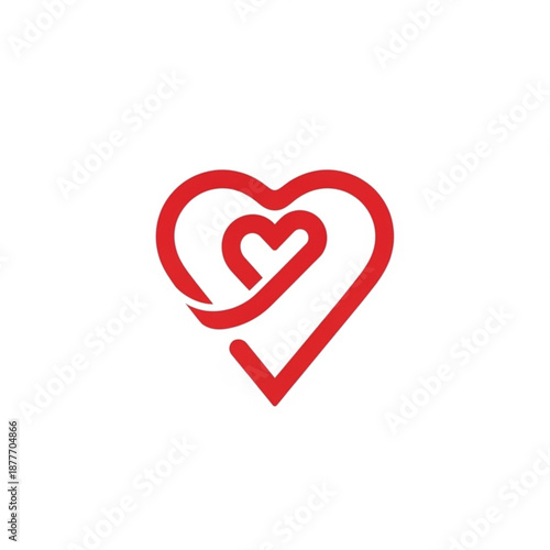 Two intertwined hearts design for concept of valentine's day  