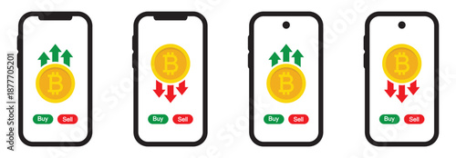 Phone screen incoming call icon, vector illustration