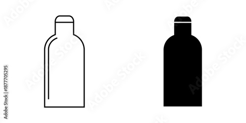 bottle set icon on white background