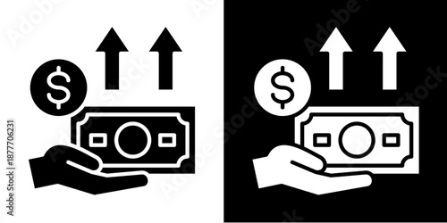 Commission  Icon Set White Glyph Style Collection