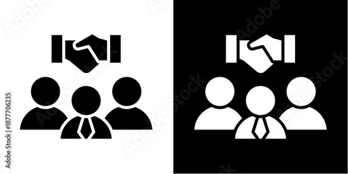 Join  Icon Set White Glyph Style Collection