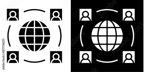 Community  Icon Set White Glyph Style Collection