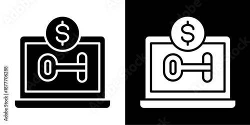 Profitable  Icon Set White Glyph Style Collection