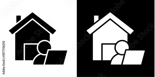 Work  Icon Set White Glyph Style Collection