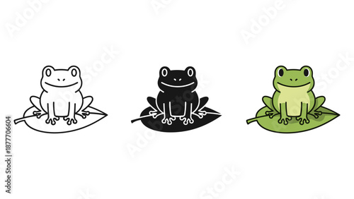 Vector Illustration of Frogs in Different Styles