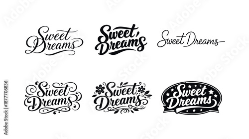 Diverse Lettering Styles. Clean Handwritten Script. Set lettering. harmonious lettering variations of the same emblematic concept, each with different artistic