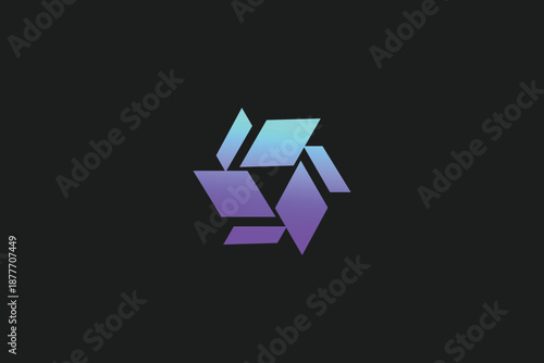 abstract blue diamond logo icon vector design with modern minimalist style and professional branding concept.