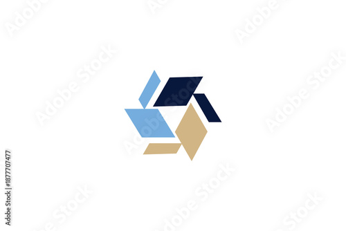 abstract blue diamond logo icon vector design