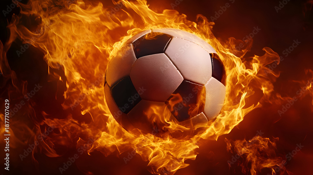 Fototapeta premium burning soccer ball
