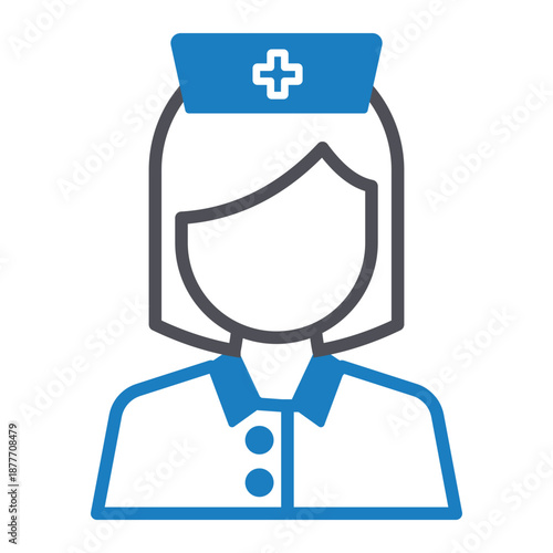Female Nurse Vector Icon which can easily modify or edit