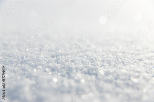Canvastavla Snow texture background close-up. Selective focus.