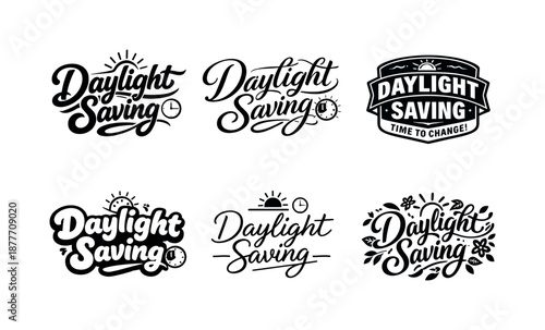 Daylight Saving Designs. Daylight Saving. Set lettering. harmonious lettering variations of the same emblematic concept, each with different artistic