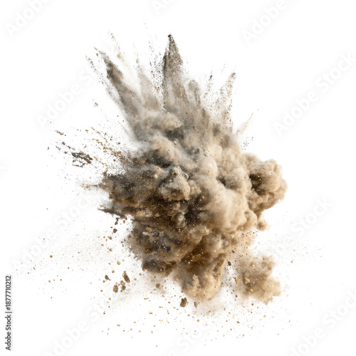Sand explosion effect on transparent background