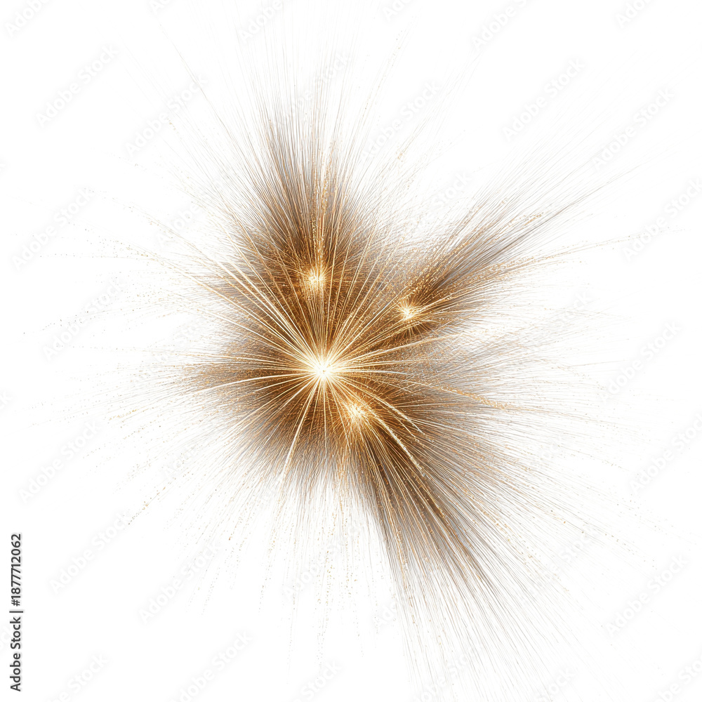Naklejka premium Golden Firework Explosion on Transparent Background