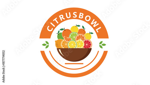 Citrus Bowl Logo with Fresh Fruits.