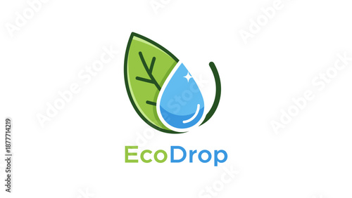 EcoDrop Logo with Leaf and Waterdrop.