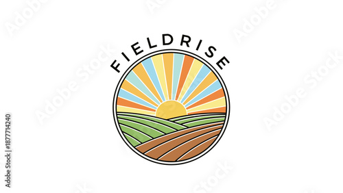 Fieldrise Logo with Sunrise and Fields.
