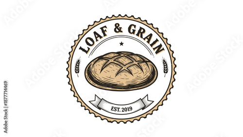 Loaf and Grain Bakery Logo Design.