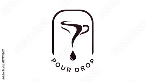 Pour Drop Logo Design with Liquid.