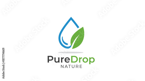 PureDrop Nature Logo with Leaf Symbol.