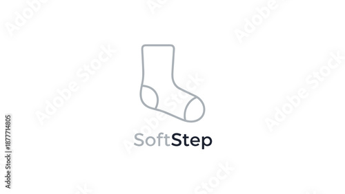 Simple Line Drawing of a Sock.