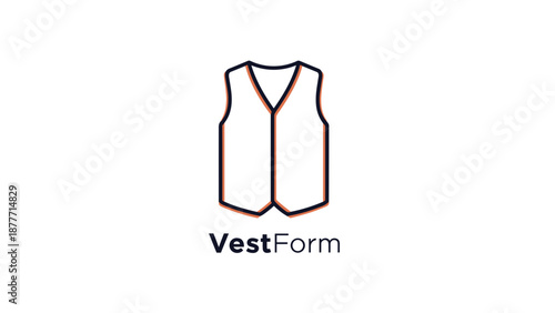 Simple Line Drawing of a Vest.