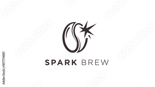 Spark Brew Coffee Logo Design Element.