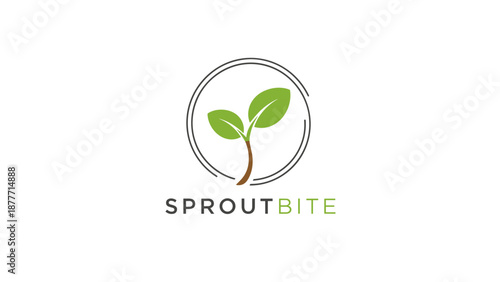 Sprouting Seedling Logo Design Element.