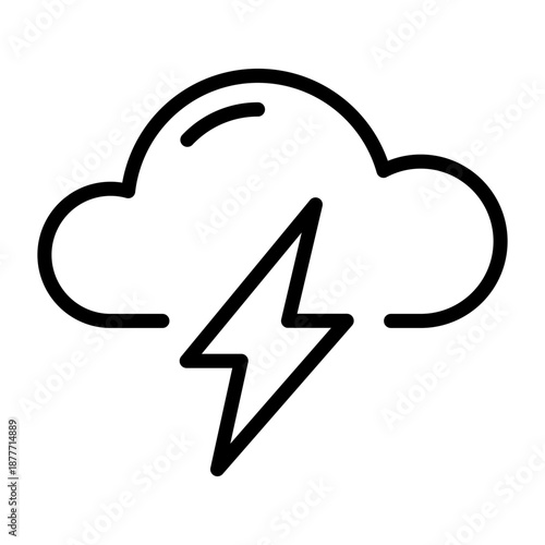Cloud and lightning icon
