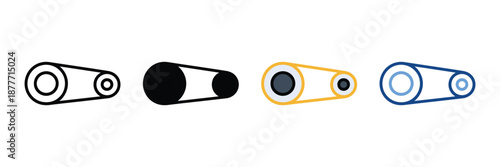 Engineer Tool Belt Icon Set, Construction Utility Belt and Work Equipment Symbols, Vector Illustration