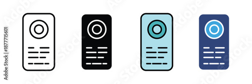 Intercom Icon Set, Building Communication Door Phone and Security Symbols, Vector Illustration