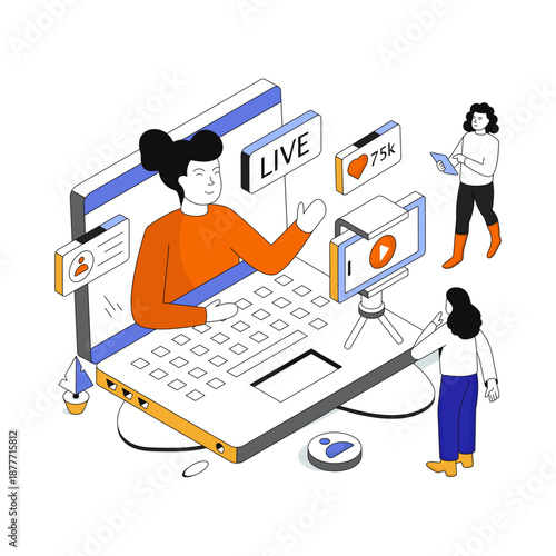 Editable design illustration of live streaming 