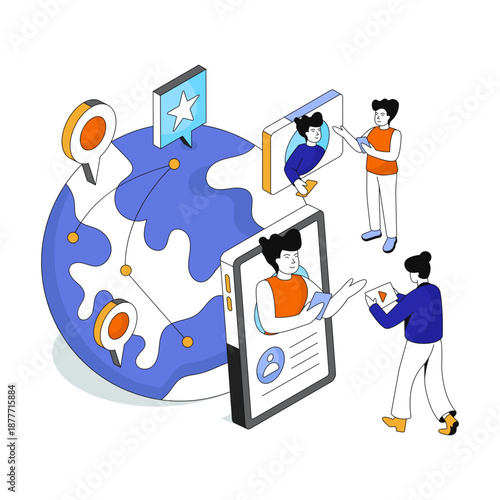 An illustration design of online chatting 