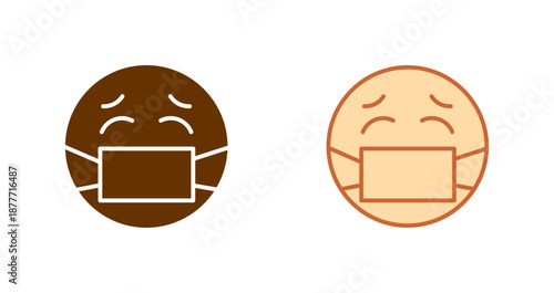 Face with Medical Mask Icon Design