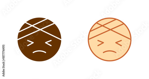 Face with Head-Bandage Icon Design
