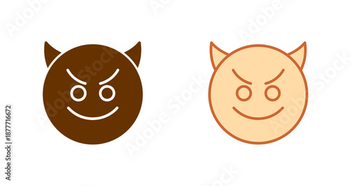 Smiling Face with Horns Icon Design