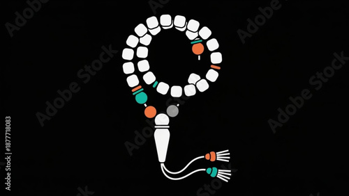 Microchip Circuit Board with Colored Components Isolated on Black Background