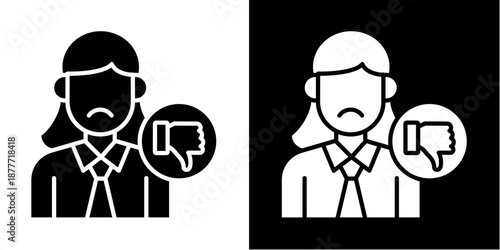 Bad  Icon Set White Style Collection