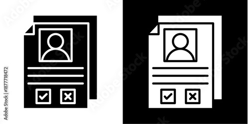 Vote  Icon Set White Style Collection