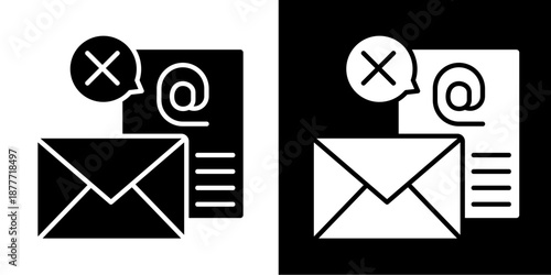 Email  Icon Set White Style Collection