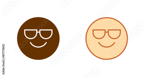 Smiling Face with Sunglasses Icon Design