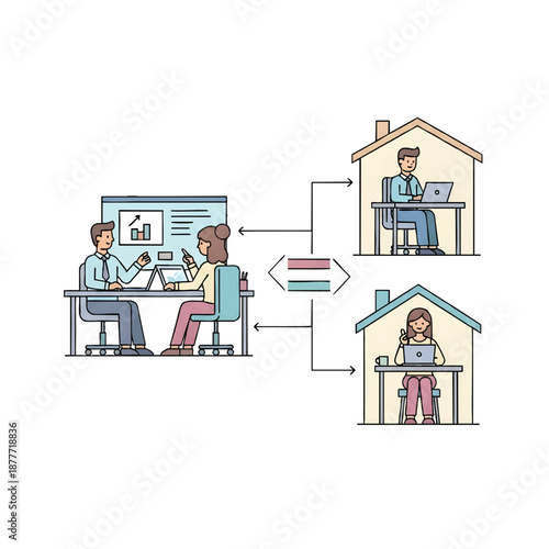 Remote Work Concept with People Working.