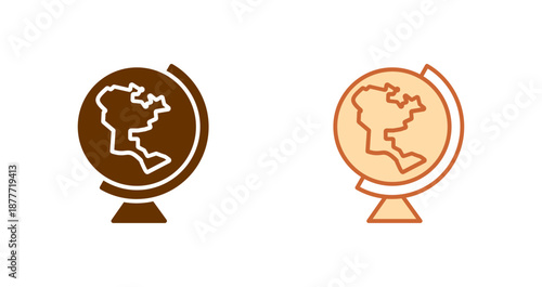 Earth Globe Americas Icon Design