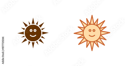 Sun with Face Icon Design