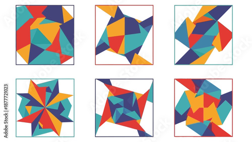 Wallpaper Mural Abstract Geometric Shapes Background Colorful Pattern Vector Art Torontodigital.ca