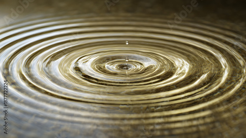 Wallpaper Mural concentric. A single raindrop creating concentric ripples on a still pond surface. travel magazines, destination branding, designed for outdoor magazines and nature guides, used by professors. Torontodigital.ca